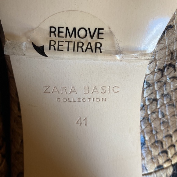 Zara Basic Pumps Size 41 (9.5 US) Brown Snakeskin New Without Tags - Picture 4 of 7